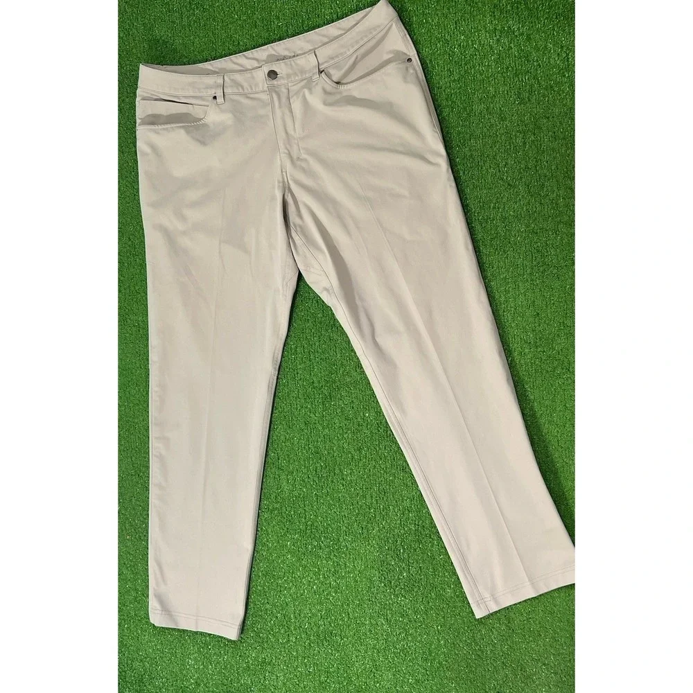 Lululemon Golf Pants 36x30 ABC Classic Fit Swift Cotton Stretch Beige Preppy EUC